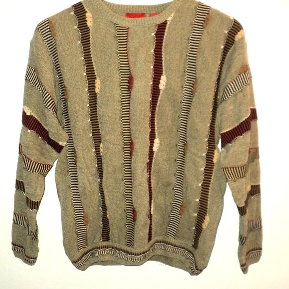 J. Simon Men's Sweater Size M Crewneck Taupe Tan Acrylic/Cotton Medium NEW - Picture 1 of 7